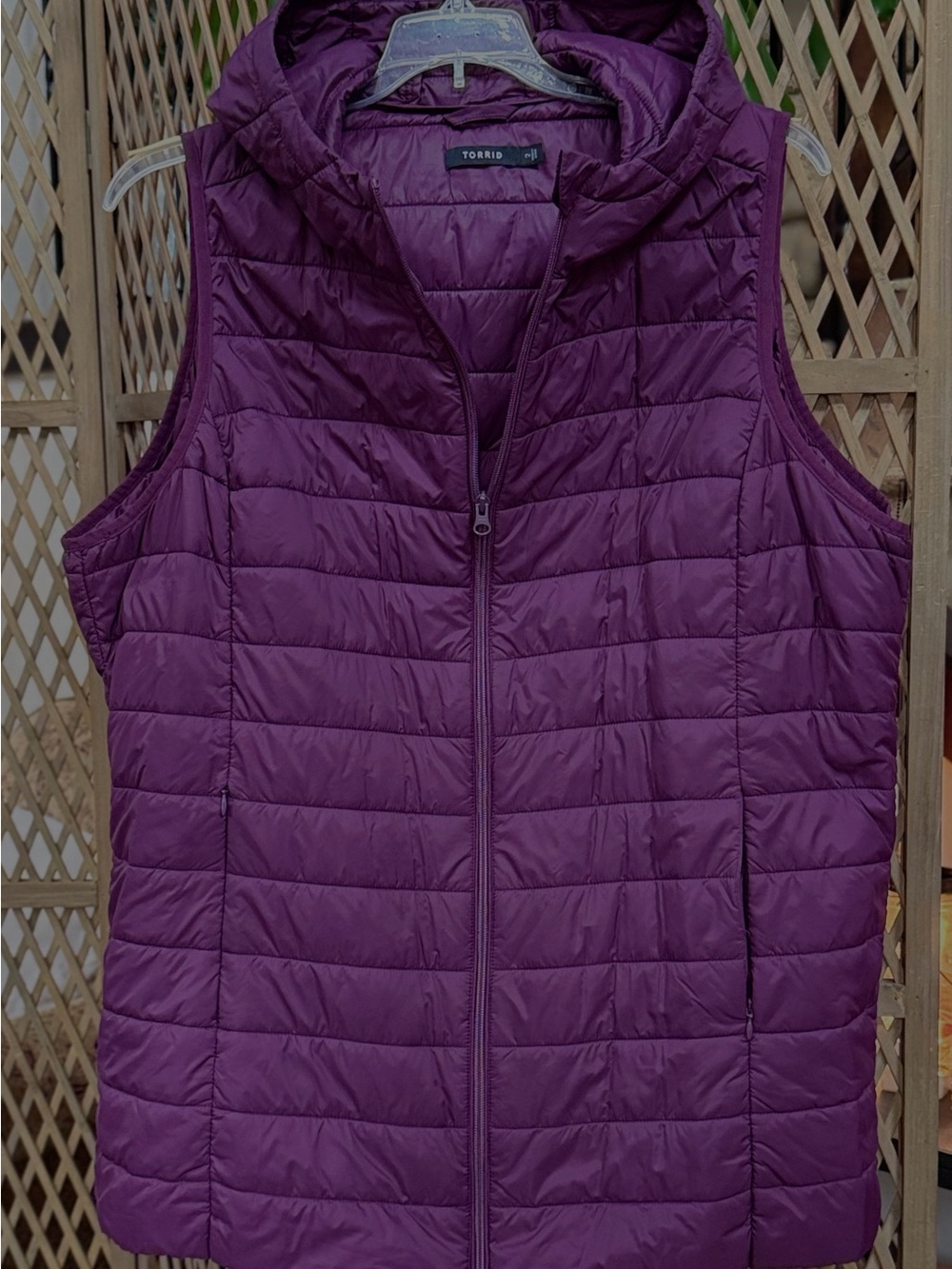 Torrid Plum Quilted Hooded Packable lightweight Puffer Vest